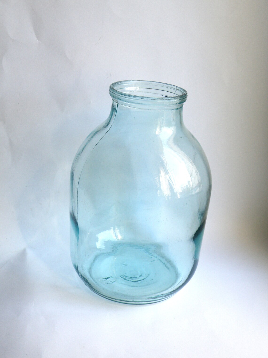 Glass Jar 3 Liters Teal Blue 6.3 US pt lqd Vintage