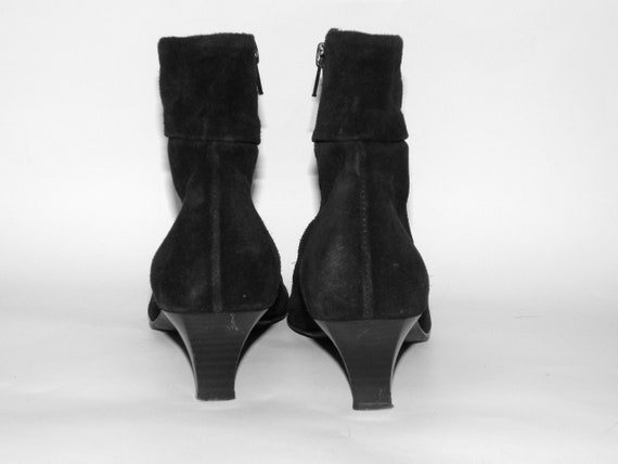 Vintage Pertti Palmroth black suede ankle boots s… - image 4