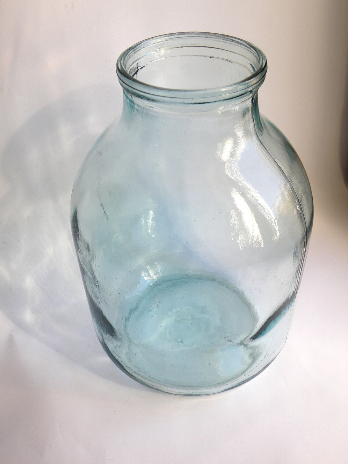 Glass Jar 3 Liters Teal Blue 6.3 US pt lqd Vintage