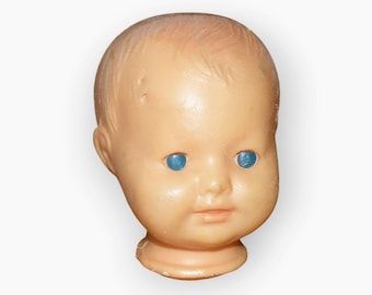Vintage USSR Doll Head: Retro Assemblage Part, 1960s