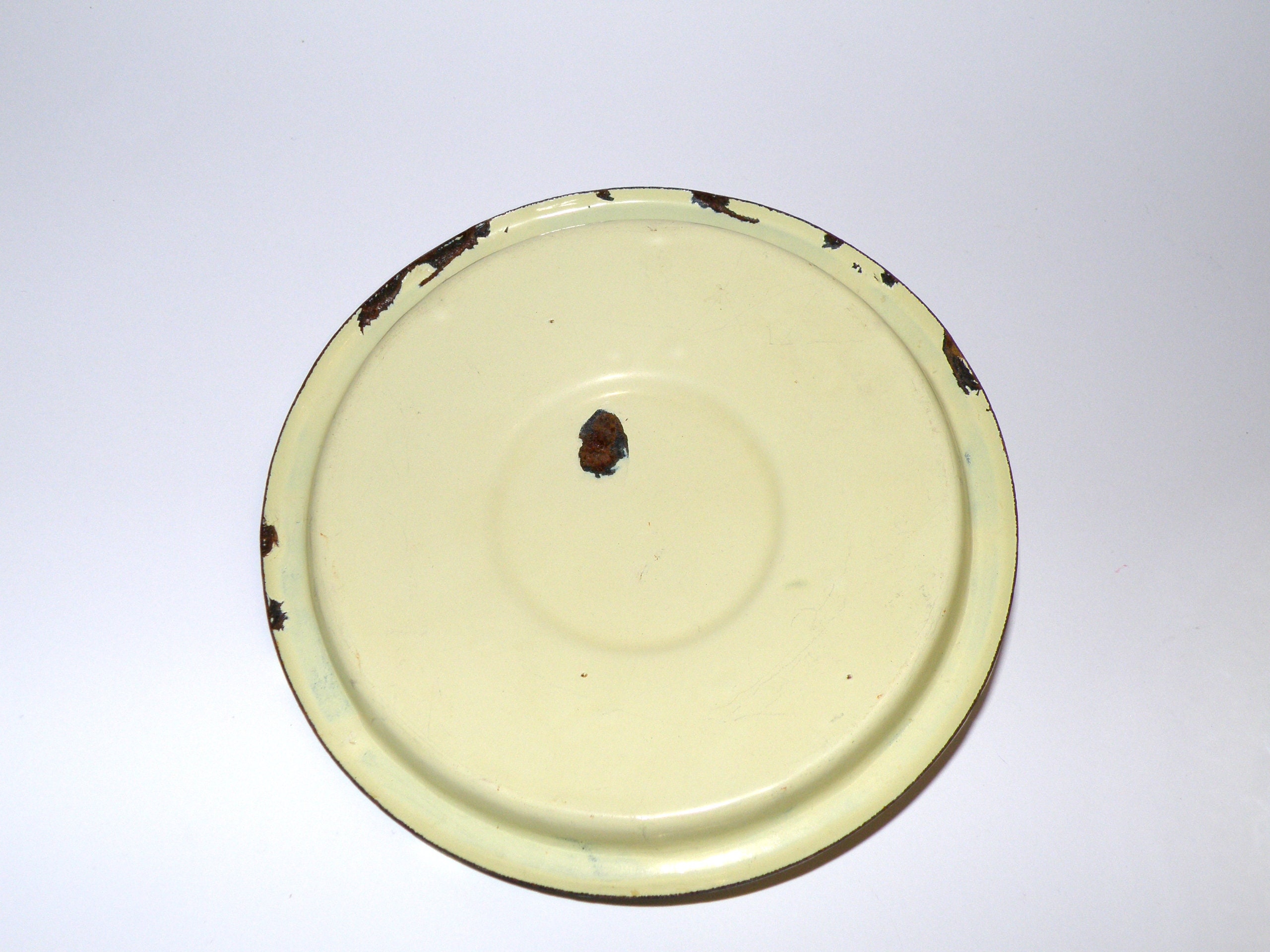 Yellow Enamel Bowl With Lid Vintage Small Enameled Pot Old Etsy
