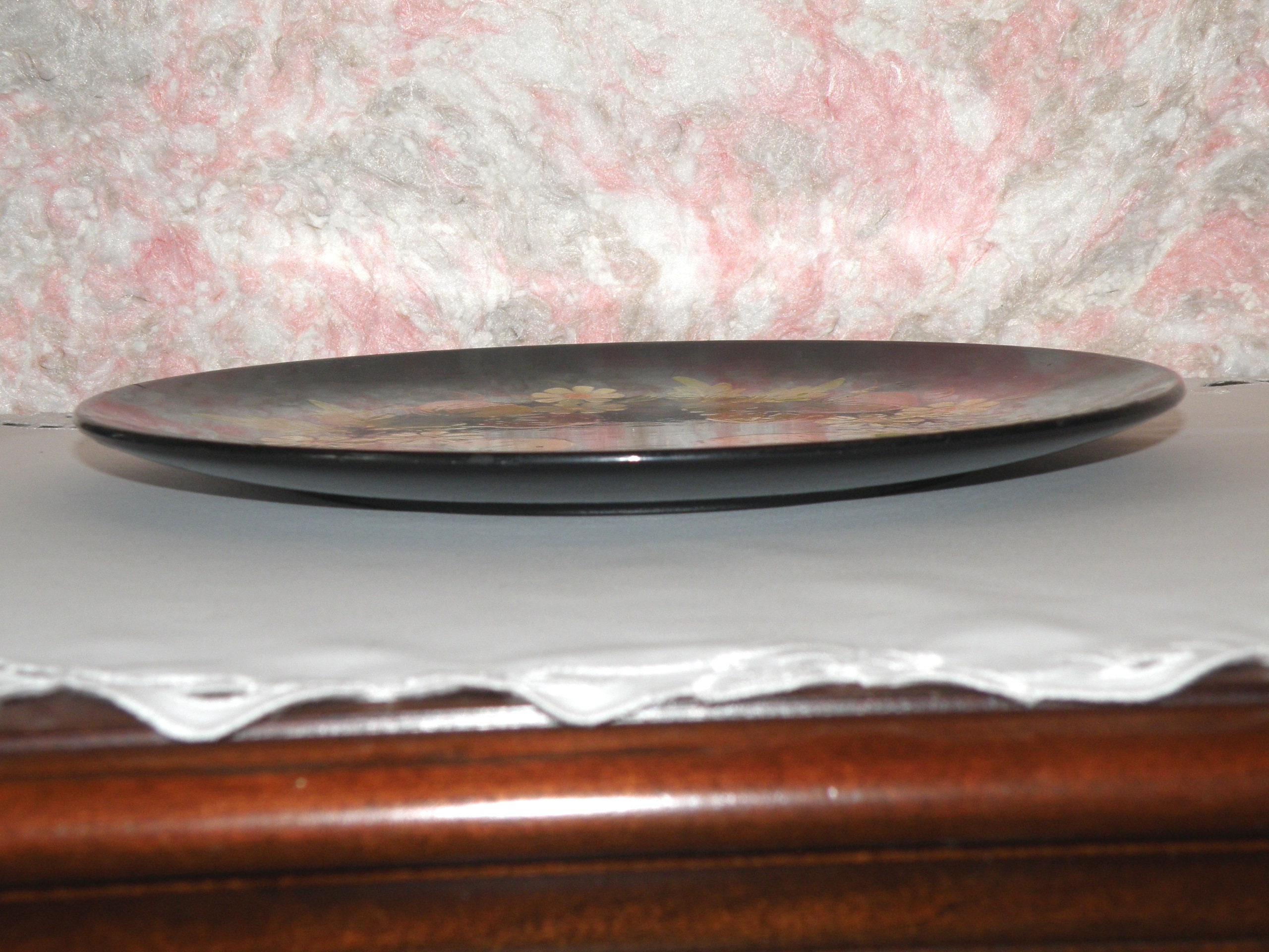 Decorative Plate Vintage 10 7/8 Handpainted Lacquered Etsy