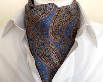 Heren jacquard paisley ascot, elegante herendas, avondbruiloftstropdas voor heren