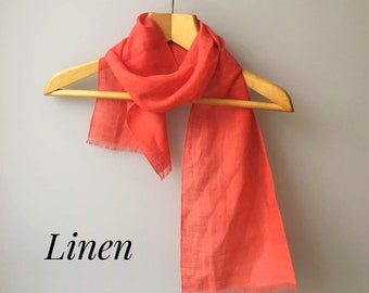 Lightweight Linen scarf Summer Natural Organic scarf