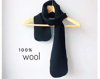Wool Scarf Black Scarf Winter Neck Scarf
