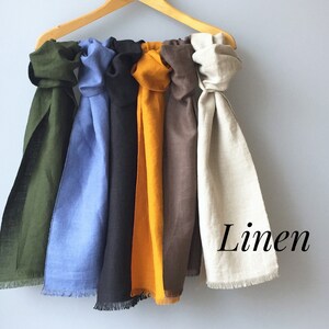 Linen scarf Small linen scarf Linen Neck scarf Men's linen skinny scarf Natural Linen scarf