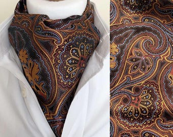 Ascot-stropdas van paisley-jacquard, elegante herendas, herenstropdas bruiloft