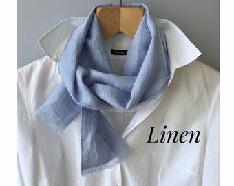 Men's Linen scarf Thin Natural Linen Neck Scarf