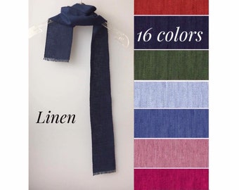 Skinny scarf Linen neck scarf Natural thin linen neck tie