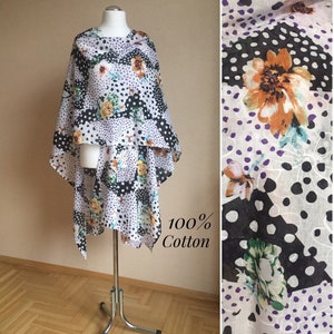 Cotton Lightweight Ruana Shawl Wrap Natural Plus size