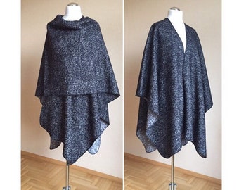 Wool Ruana Heavy Weight Wool Shawl Wrap