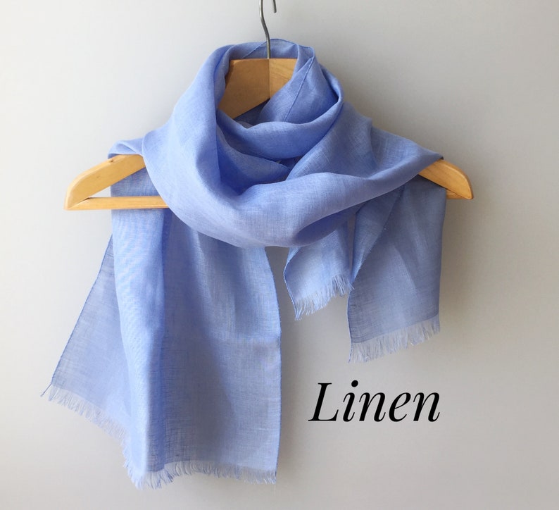 Linen scarf Natural linen neck scarf Lightweight linen small Etsy