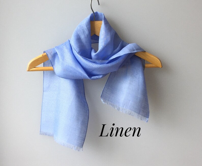 Linen Scarf Natural Linen Neck Scarf Lightweight Linen Small Scarf Etsy