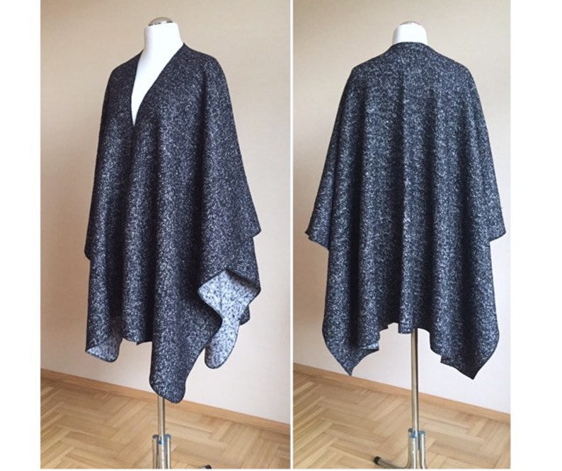 Extra Warm Coat Ruana Large Oversized Men/'s Wool Cape Wool Oversized Winter Ruana Shawl Tweed Wool Ruana