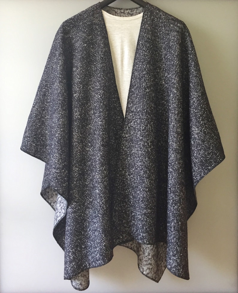 Extra Warm Coat Ruana Large Oversized Men/'s Wool Cape Wool Oversized Winter Ruana Shawl Tweed Wool Ruana