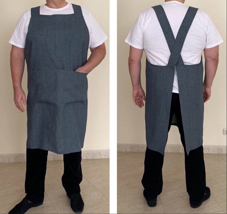 Linen Japanese Apron Plus Size Cross Back Apron S to 5XL Etsy Australia