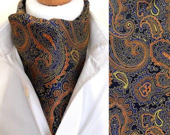 Ascot-stropdas van paisley-jacquard, elegante herendas, herenstropdas bruiloft