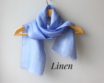 Small linen scarf Skinny scarf Linen neck scarf