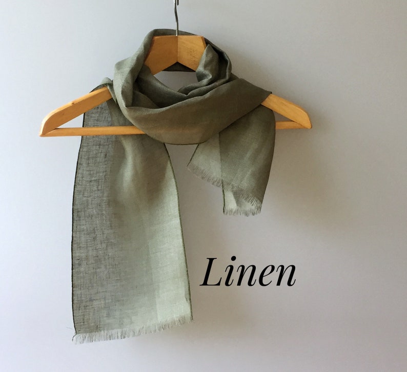 Linen Scarf Natural Linen Neck Scarf Lightweight Linen Small Scarf Etsy