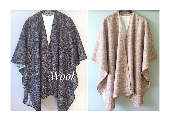 Heavy Weight Wool Cape Ruana Wrap Plus Size Unisex Warm Poncho Etsy