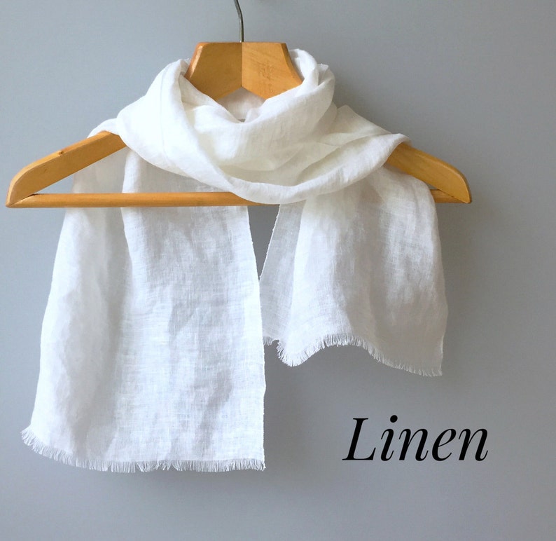 Small Lightweight Linen Scarf Natural Scarves Etsy