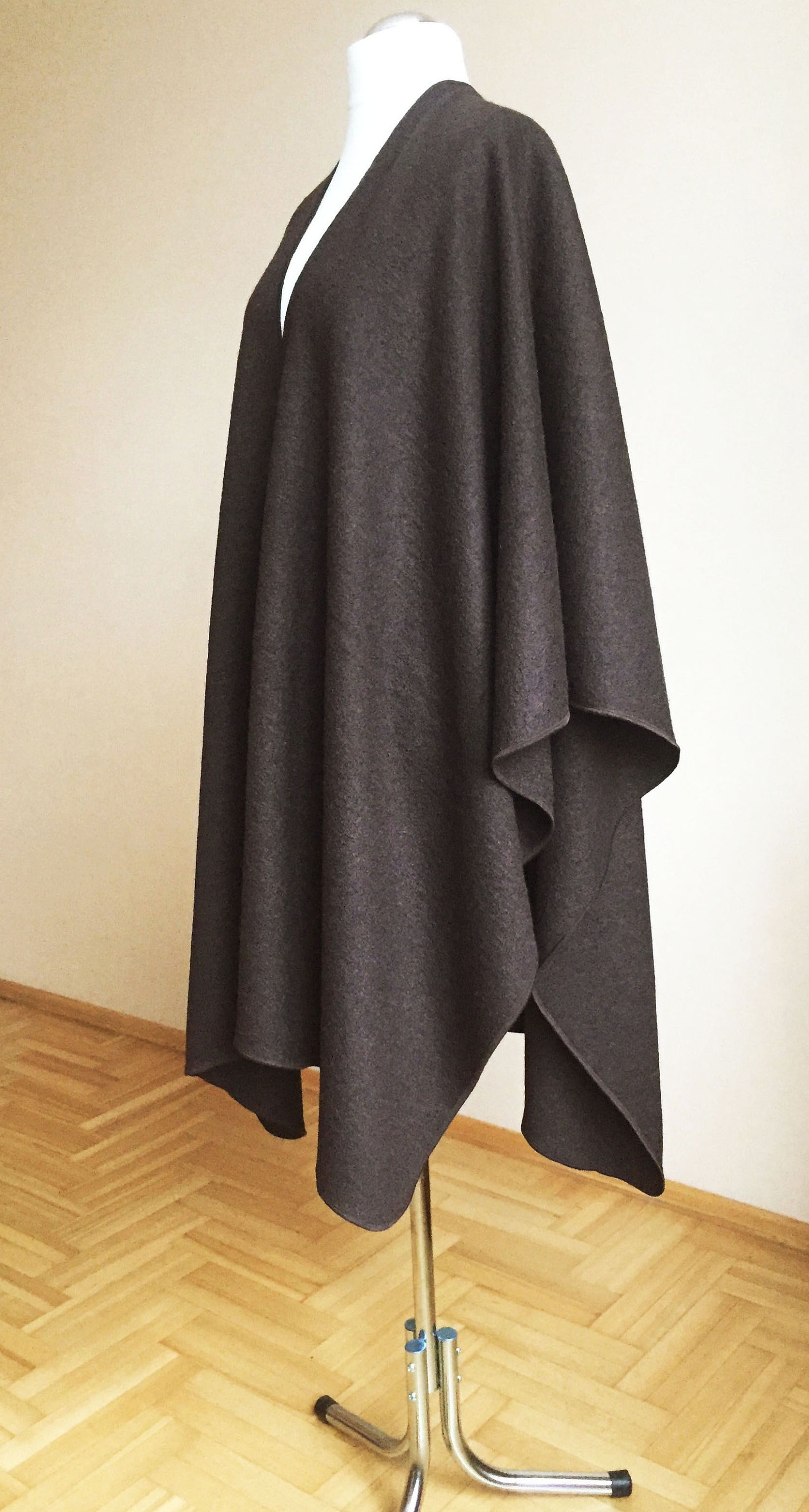 100% Wool Wrap Shawl Plus Size Wool Ruana Cape Handmade - Etsy