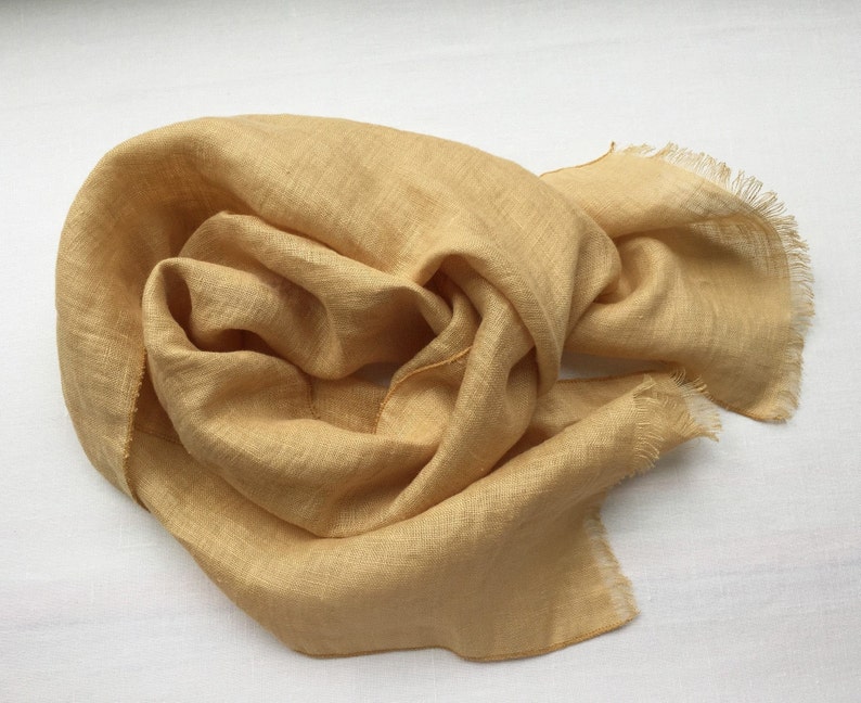 Small Lightweight Linen Scarf Natural Scarves Etsy