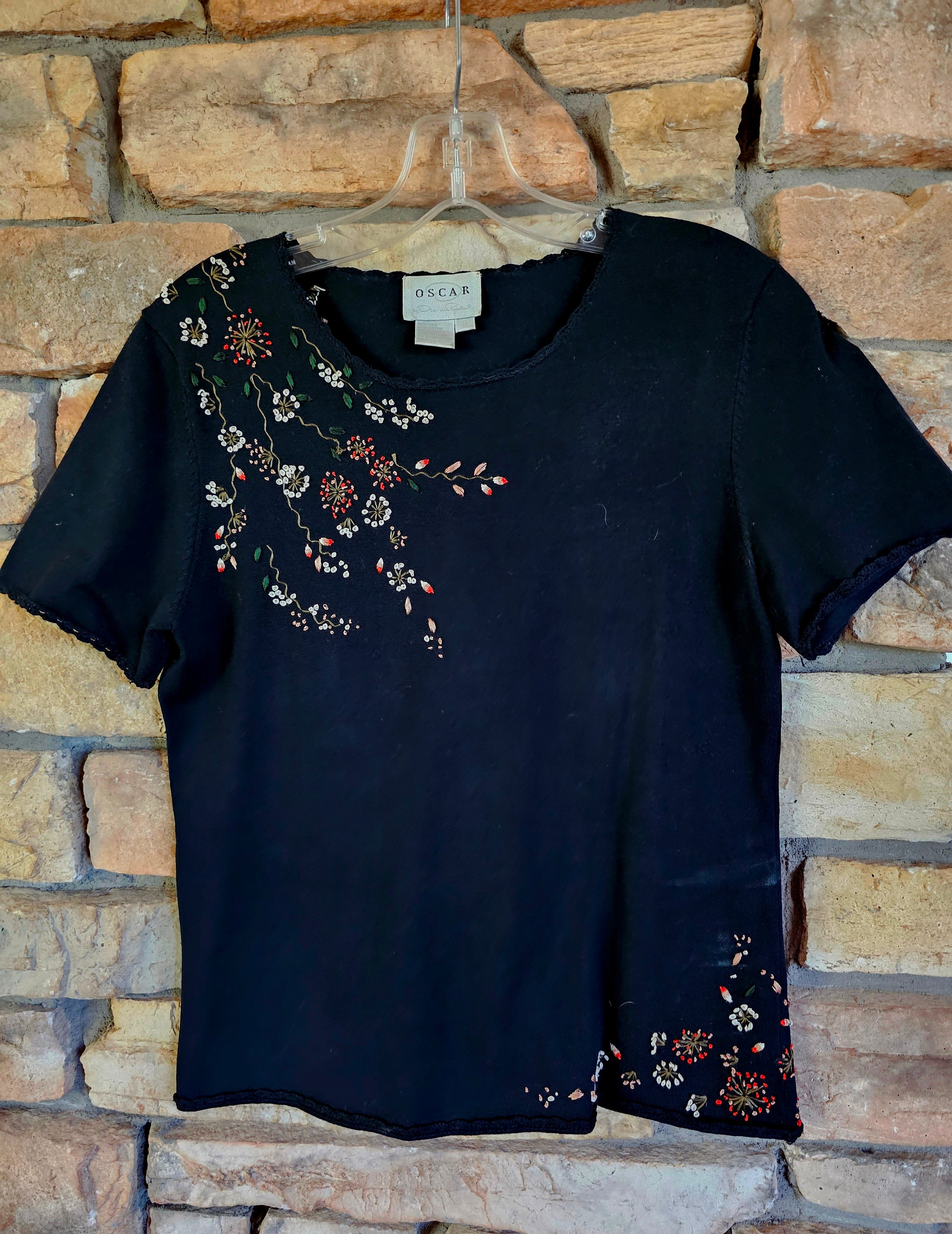 Oscar de la Renta Embroidered Blouse - Vintage