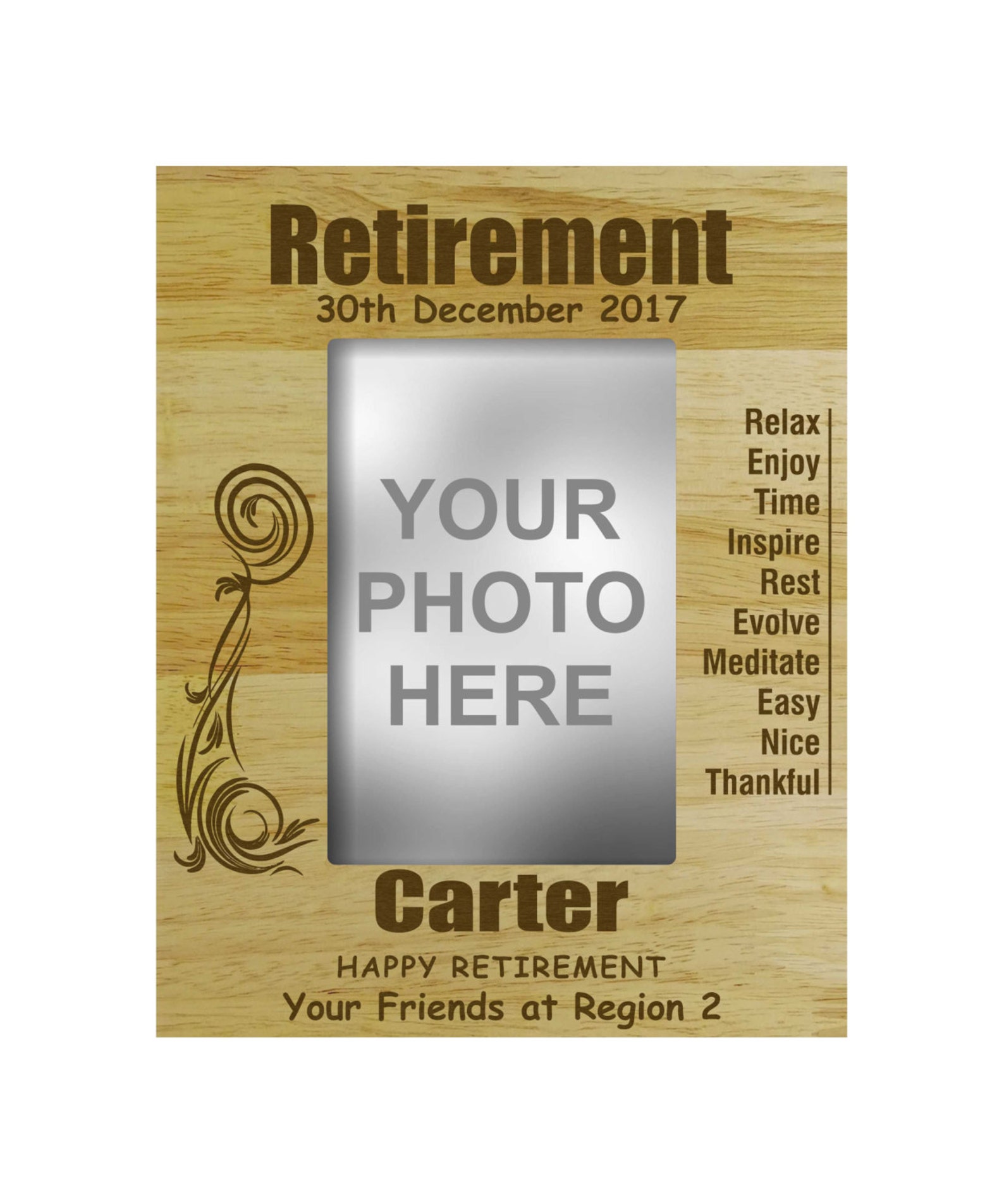 Personalized Retirement Frames Wood Employee Gift Frame Etsy