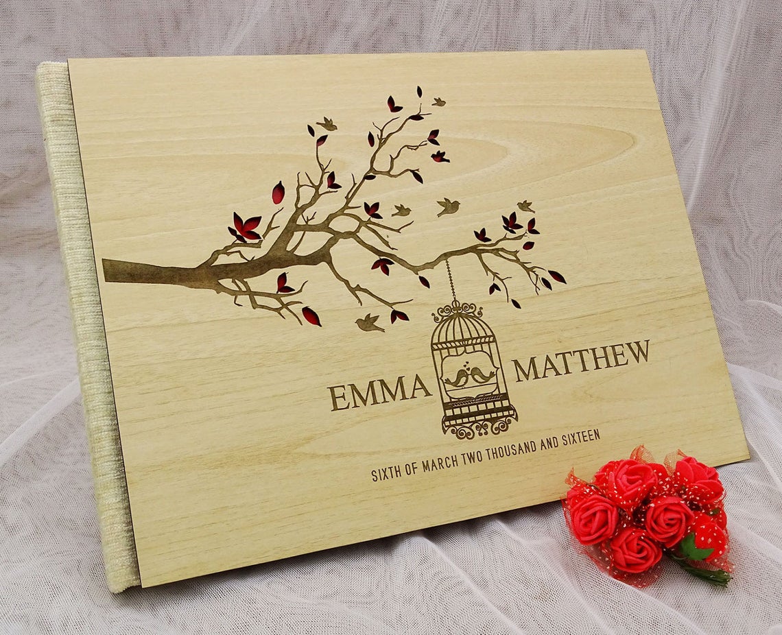 Wood Wedding Guest Book Rustic Wedding Guest Book Etsy
