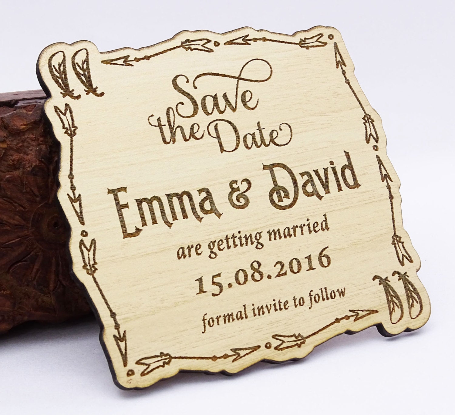 Save The Date Magnet Rustic Wedding Magnets 20 Personalized | Etsy