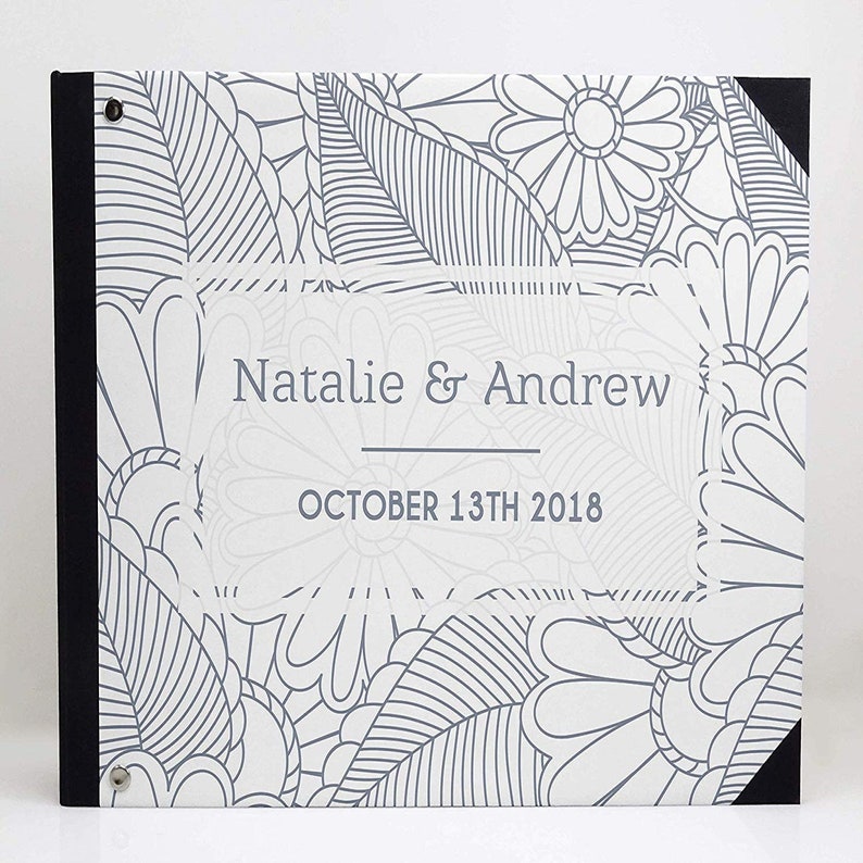 Guest Registry Guestbook White Floral Printed Guestbook Guest Sign-in Book PDSPGB-186A Wedding Guestbook With Your Personalized Details