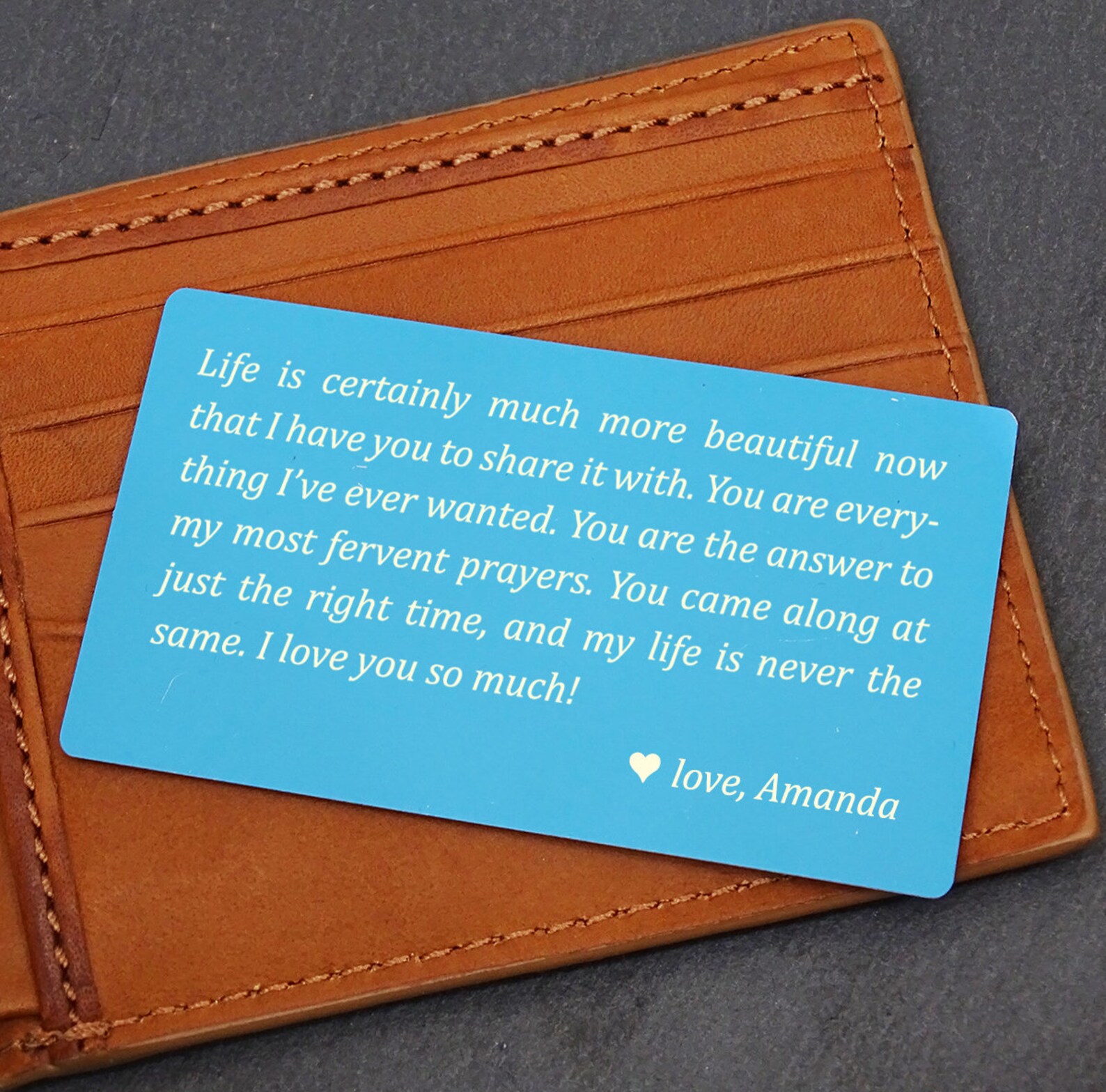 Metal Wallet Card Personalized Message Card Custom Engraved Etsy Metal wallet card personalized message card custom engraved etsy