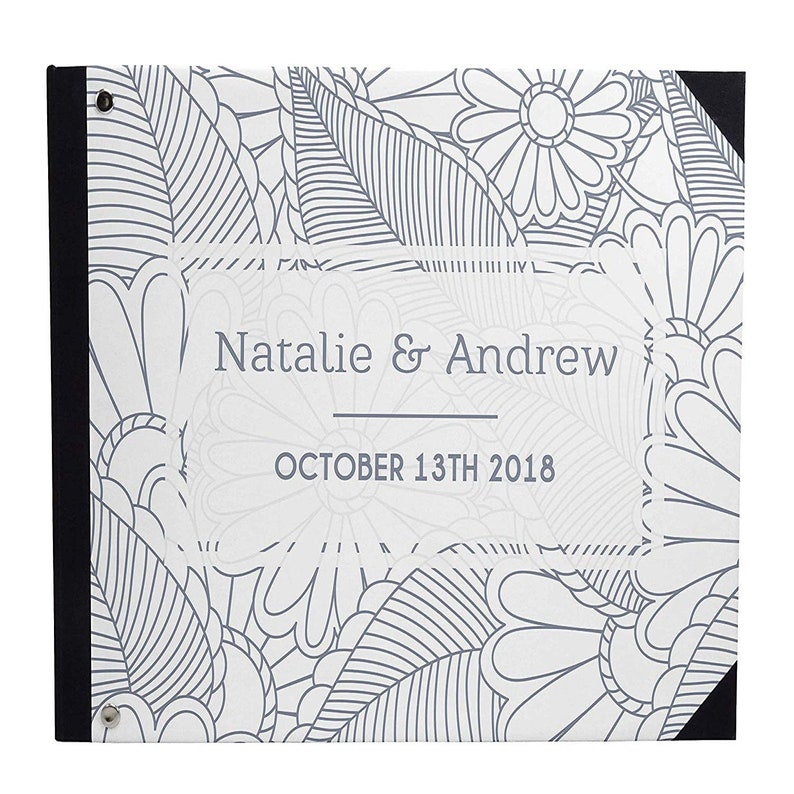 Guest Registry Guestbook White Floral Printed Guestbook Guest Sign-in Book PDSPGB-186A Wedding Guestbook With Your Personalized Details