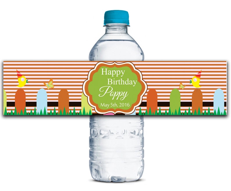 Waterproof Water Bottle Labels Personalized Labels Custom Water Bottle Labels Kids Birthday Party Labels Self Adhesive Labels WBL116P