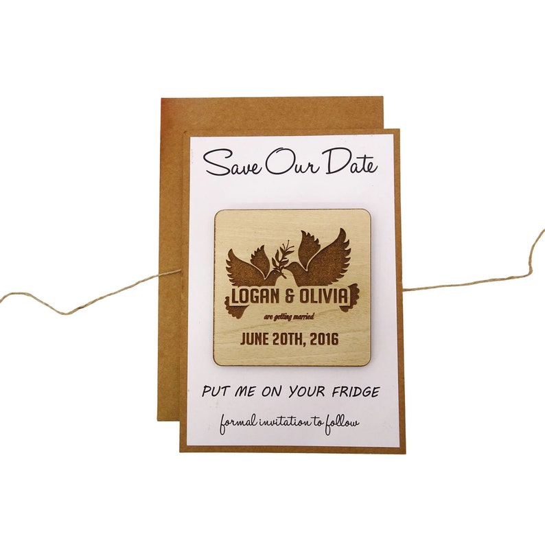 20 Custom Magnets MG57 Wooden Save the date Magnet Rustic Save the Date Magnet Wood Custom Engraved Wood Magnets Rustic Save The Dates