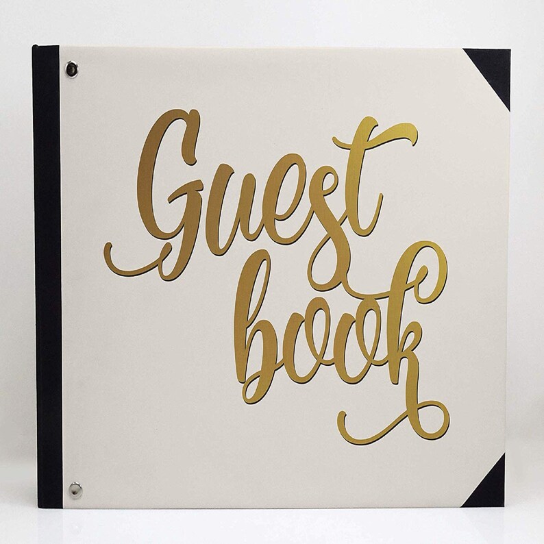 Personalized Bride And Groom Guestbook Printable Wedding Guest Book Registry Scrapbook Beige Text Printed Wedding Guestbook PDSPGB-8A