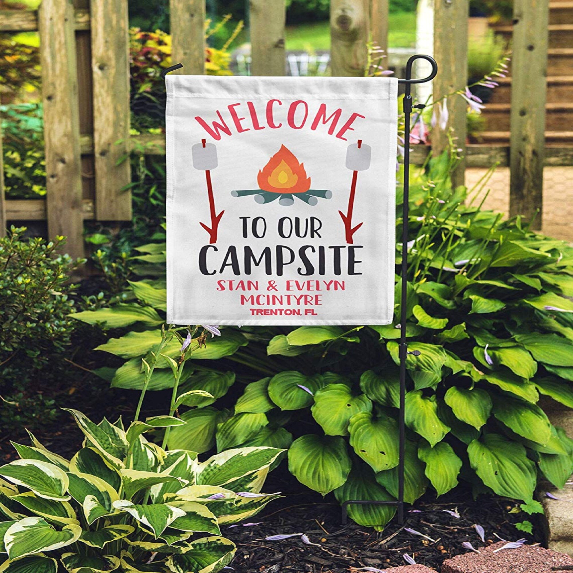to Our Campsite Print Flags Personalized Camping Etsy