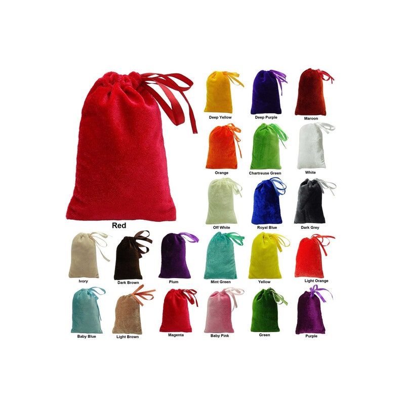 Velvet Bags PFAB144 Baby Shower soft Pouches Gifts Storage Pouch 25 Pcs Velvet Bags Drawstring Gift Pouch Small Wedding Party Favors Bag