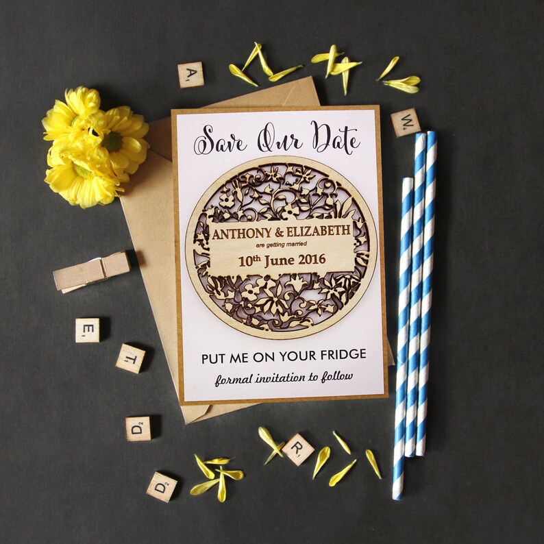Personalized Magnet Wedding Magnets 20 Save The Date Magnet Rustic Custom Wood Engraved Magnets Printdotpot MG88