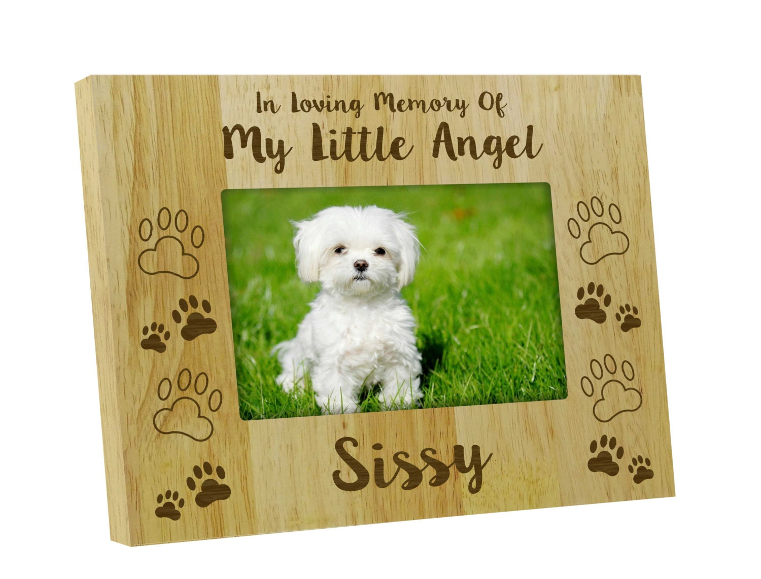 Wood Engraved Picture Frame Pet Memorial Gift Wooden Custom Etsy