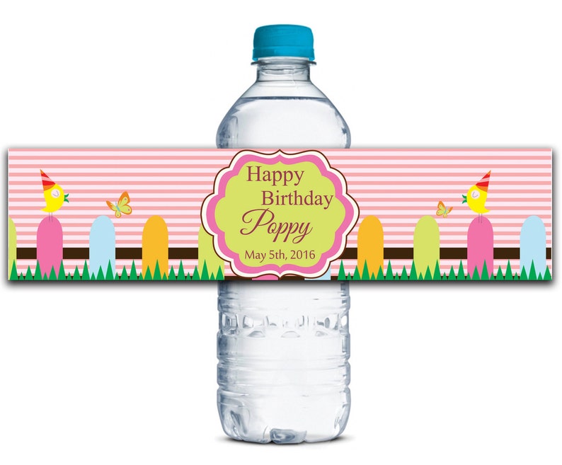 Waterproof Water Bottle Labels Personalized Labels Custom Water Bottle Labels Kids Birthday Party Labels Self Adhesive Labels WBL116P