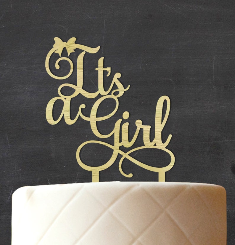 Its A Girl Baby Shower Cake Topper Custom Cake Topper Etsy