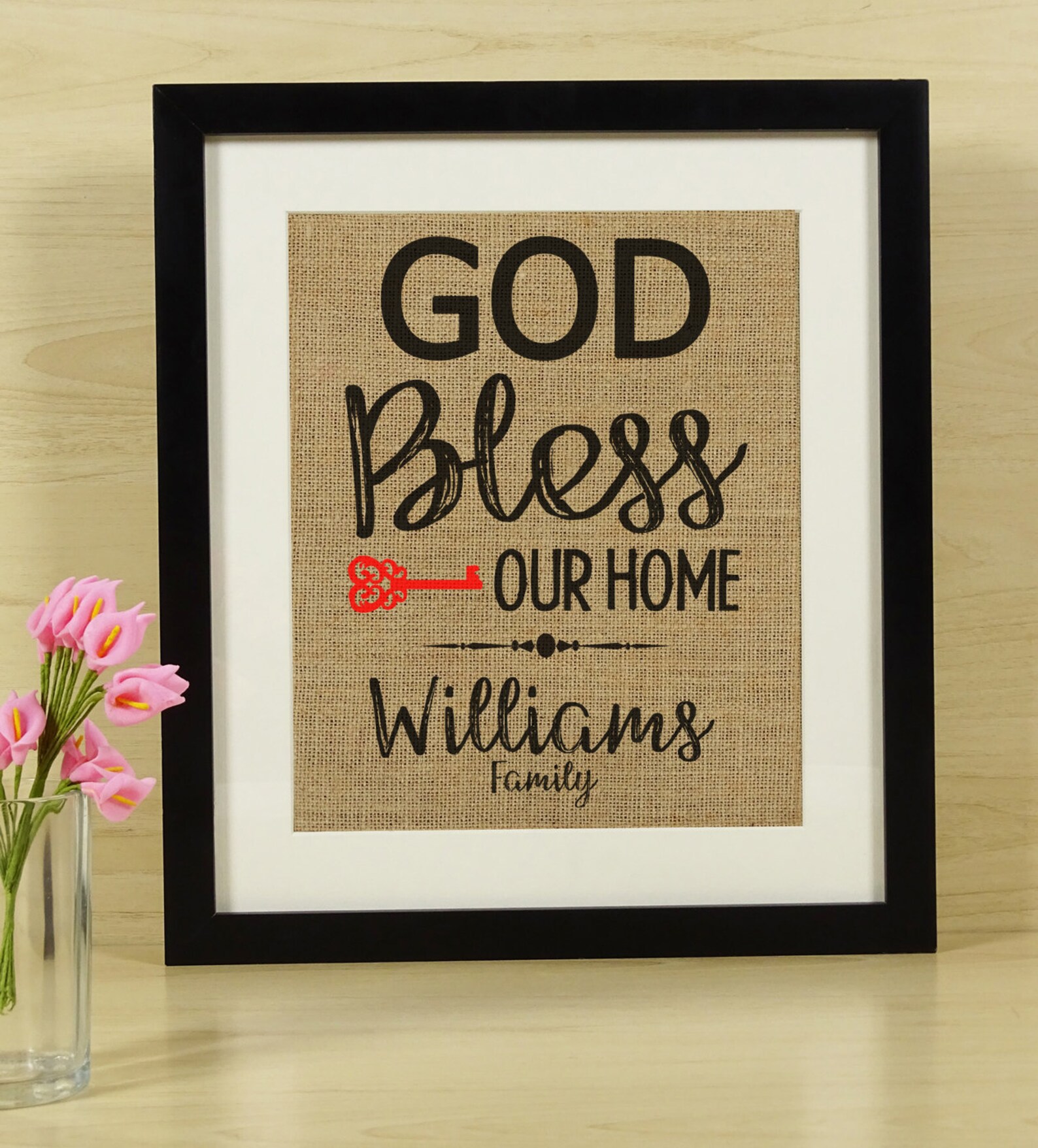 God Bless Our Home Quotes Burlap Print Wall Decor Custom Etsy
