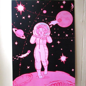 Impression planètes - pastel astronaute explorateur de l'espace