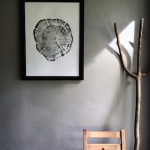 Glacier National Park Tree Ring Woodcut Print: Handmade Arborist Gift