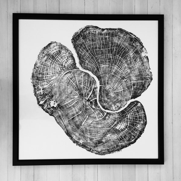 Real Maple Tree Ring Art Print, Oversized wall art, handmade woodblock, Real tree ring art, real tree stump art, Maple tree art, Tree rings