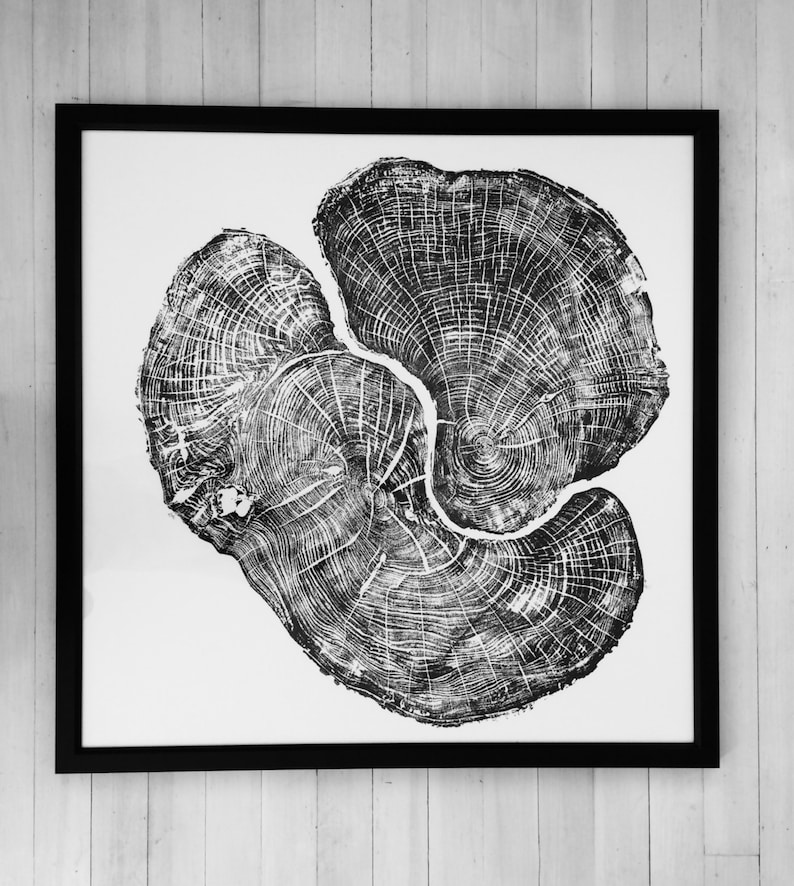 Real Maple Tree Ring Art Print Oversized wall art handmade Etsy