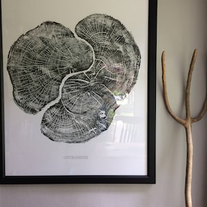 Real Maple Tree Ring Art Print, Oversized Wall Art, Handmade Woodblock ...