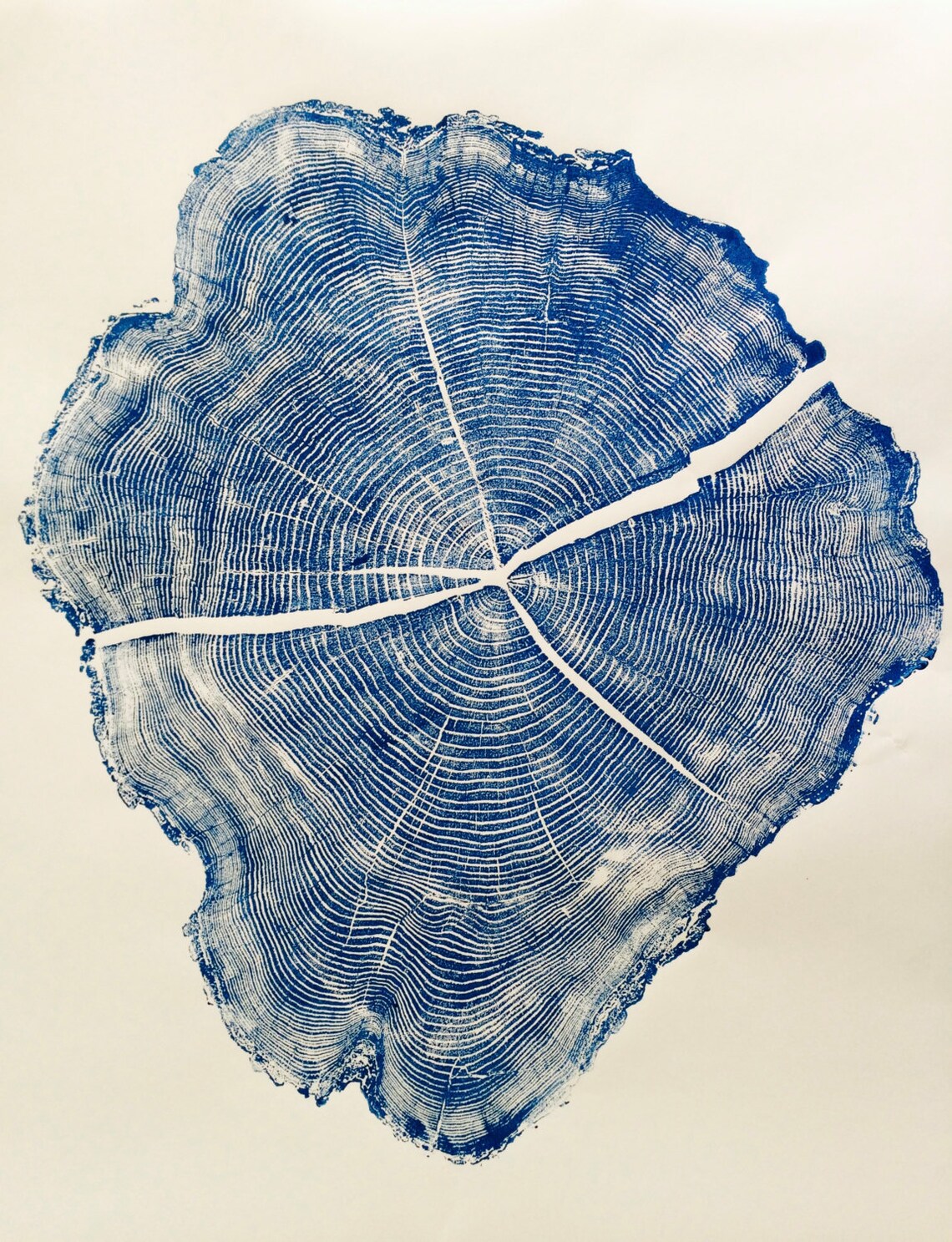 Large Tree Ring Art Print Woodblock Print Huge Wall Art Etsy